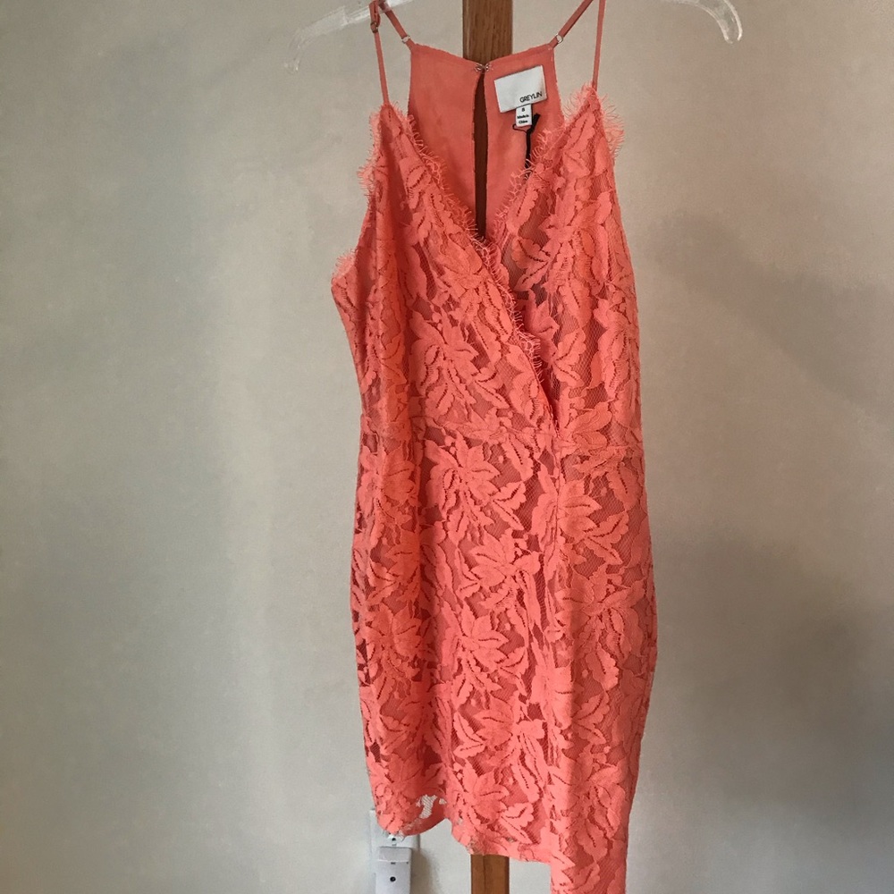 Greylin Apricot Lace Dress